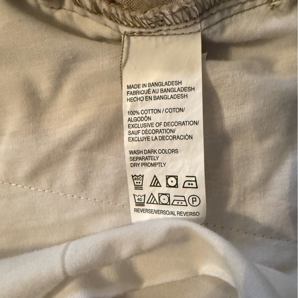 IZOD 100% Cotton Khaki Beige Tan Flat Front Chino Casual Mens Shorts Size 40 - Picture 8 of 11